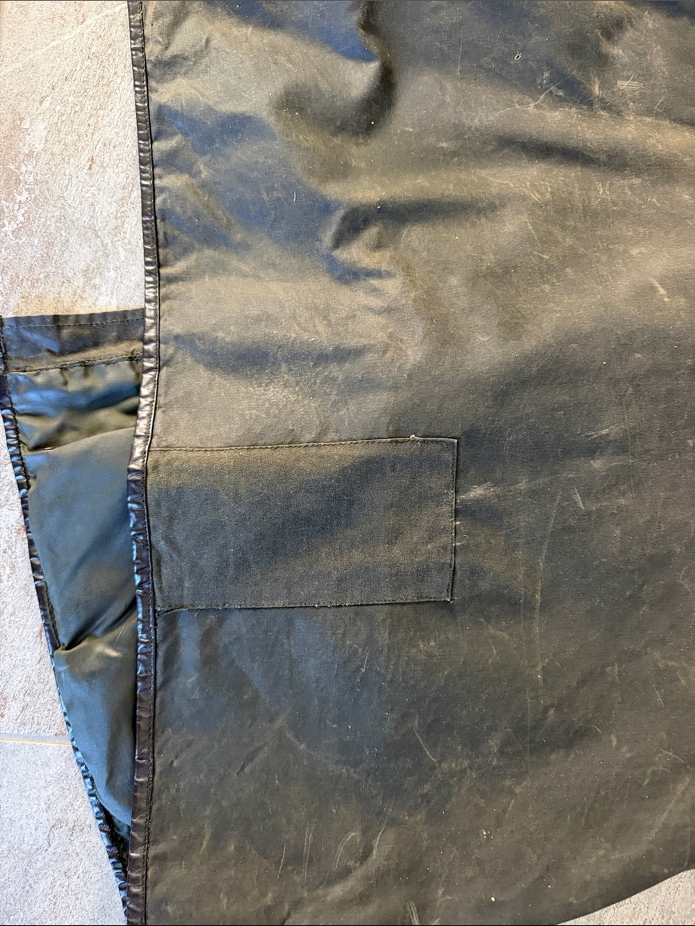 Barbour Dark Olive Waxed Cotton Field Jacket with Brown Cord Collar and Hat - Picture 12 of 16